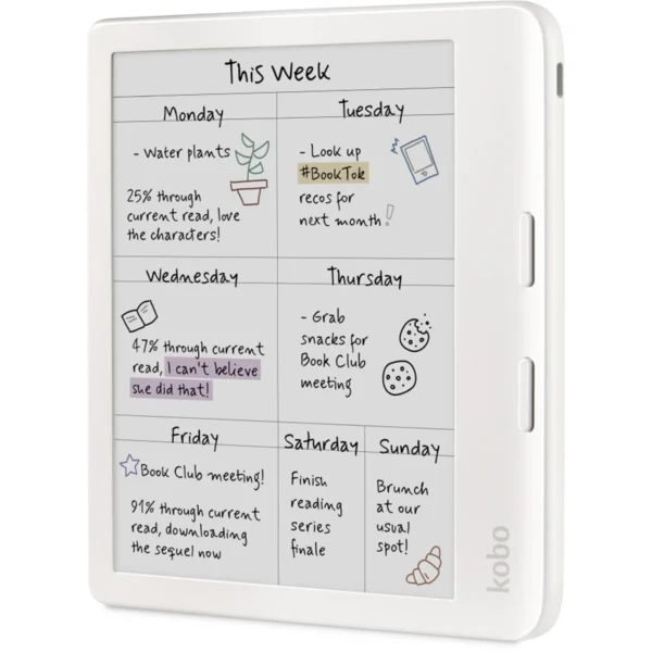 Kobo Libra Colour White eBook Reader - High-resolution Display - 32GB Storage - Image 2