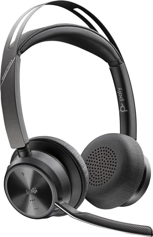 Poly Voyager Focus 2 Microsoft Teams Cer - Wireless Stereo Headset with Omni-Directional Microphone