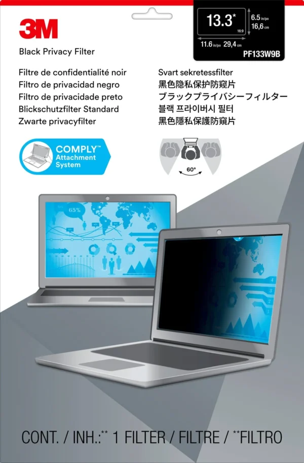 3m 3M Anti-Glare Privacy Screen Filter for 13.3" Widescreen Notebook