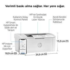 Hp HP LaserJet M111w Wireless Mono Laser Printer - 20ppm, 600x600 - Additional View