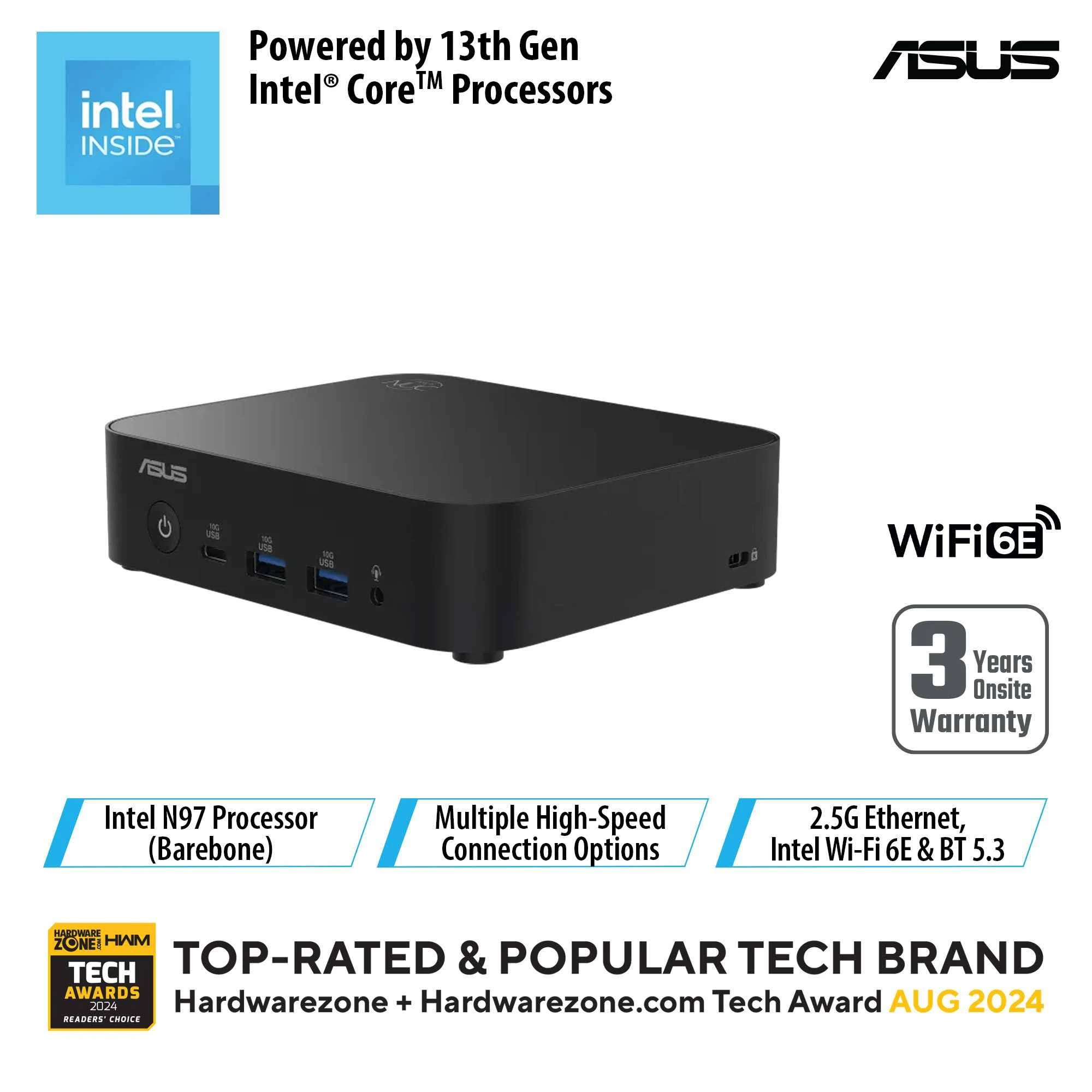 Asus ASUS NUC 14 Essential Mini PC, Quad-Core N97, 16GB DDR5, Intel UHD Graphics - Additional View