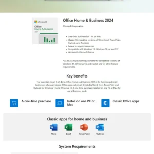 Microsoft Microsoft Office 2024 Home & Business - 1 PC/Mac Download