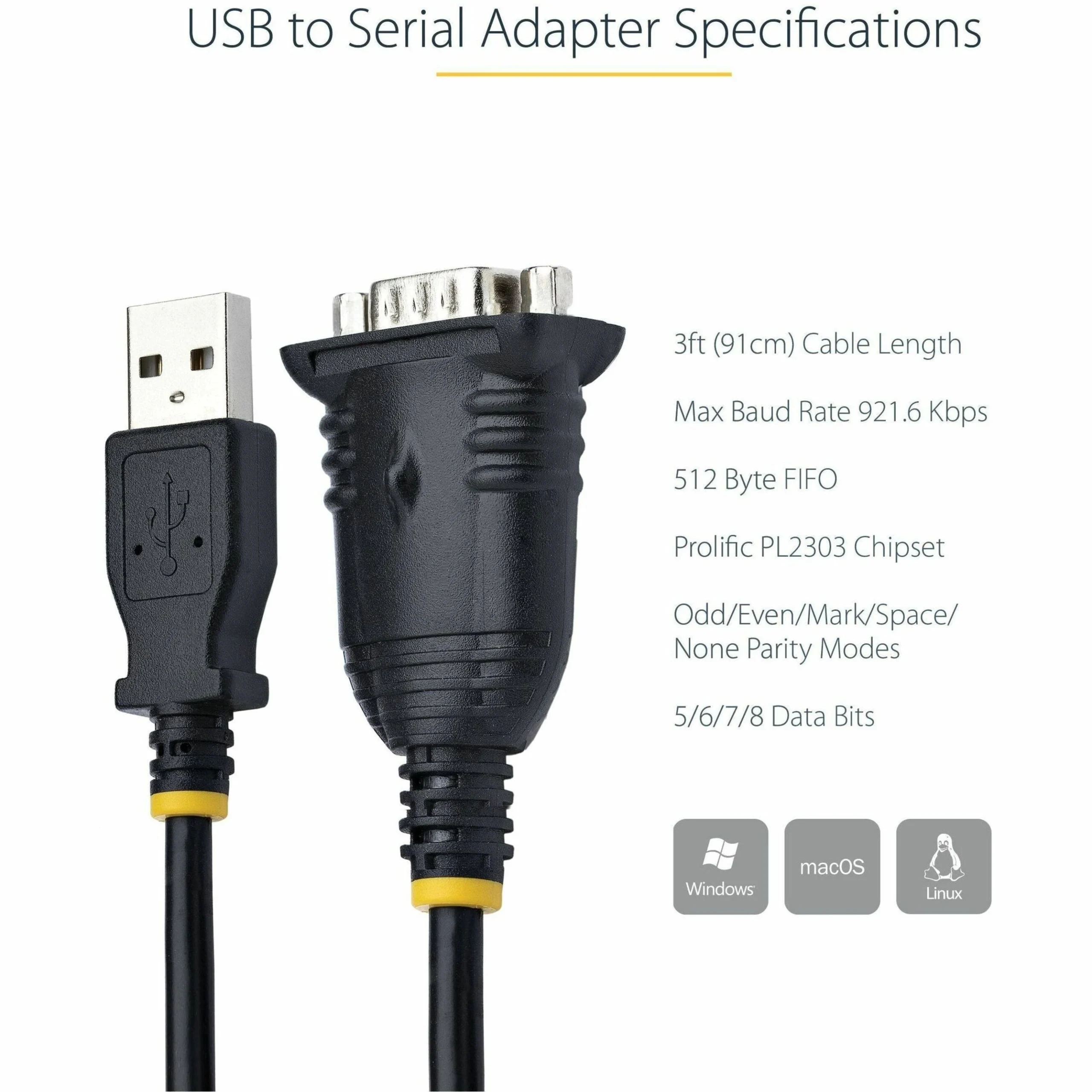 Startech.Com StarTech.com USB to Serial Adapter Cable - RS232 to USB 2.0 - Additional View